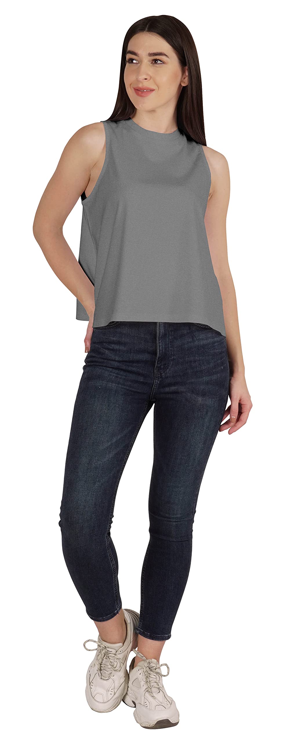 Inkmeso Women's Workout Crop Tops - Flowy Yoga Tank Tops for Running, Gym & Casual Wear