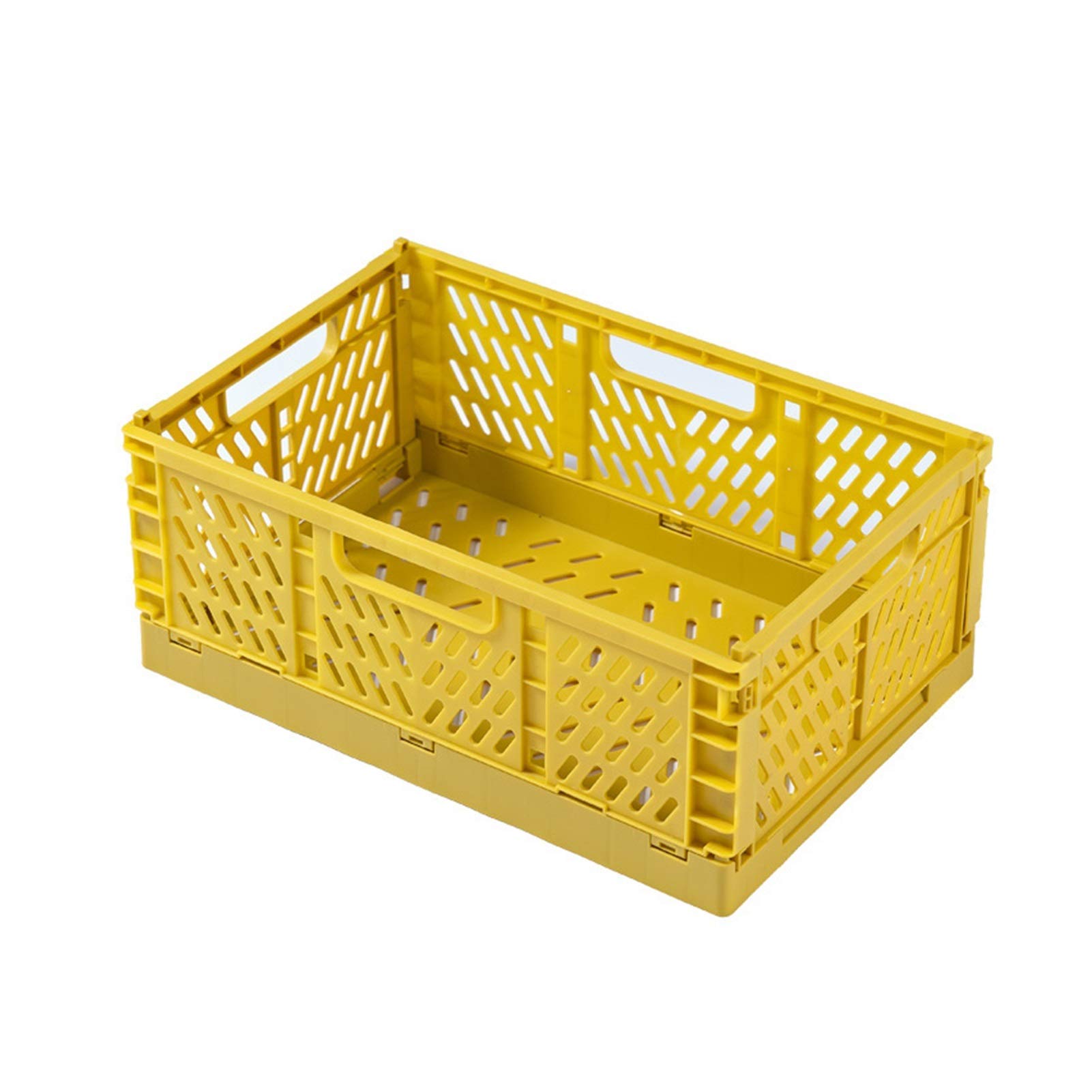 Fuxwlgs Plastic Storage Basket - Stackable Organizer Box for Home, Kitchen & Warehouse (20.3x30.5cm, Yellow) - Perfect for Pantry Organization, Toy Storage & Laundry Sorting