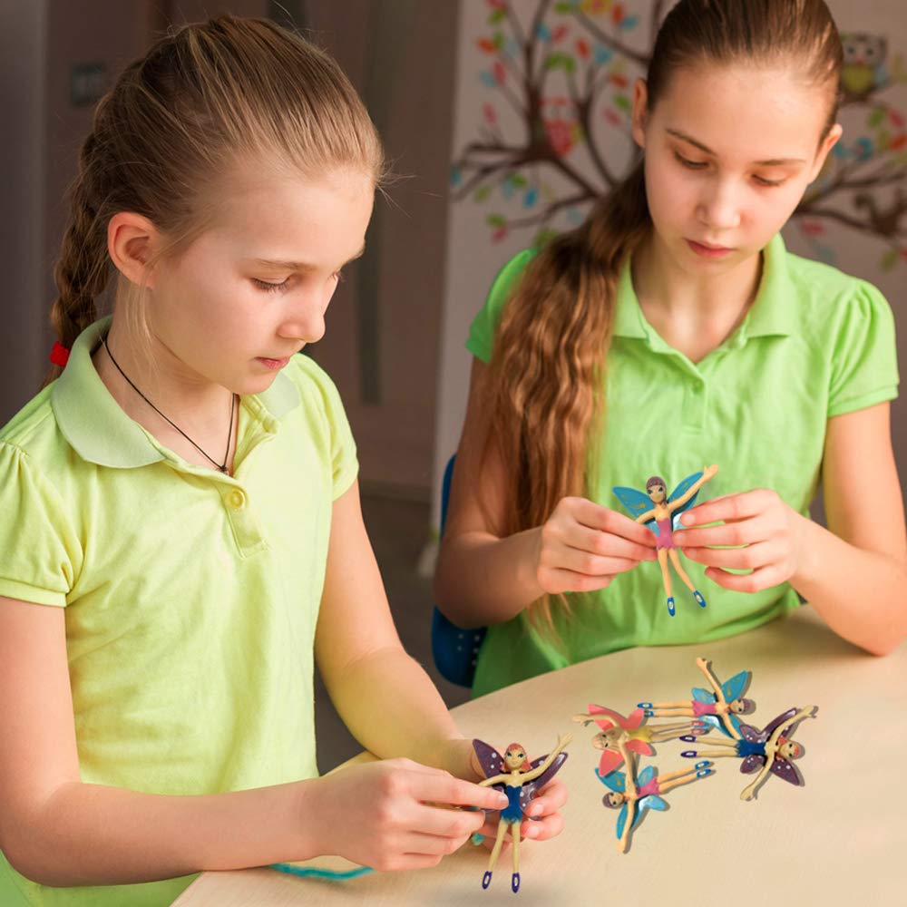 ArtCreativity Bendable Fairy Set - 12 Flexible Fairy Princess Toys for Kids & Adults | Birthday Party Favors, Easter Basket Stuffers, Piñata Fillers | Stress Relief Fidget Toys for Classroom, Office & Home Play