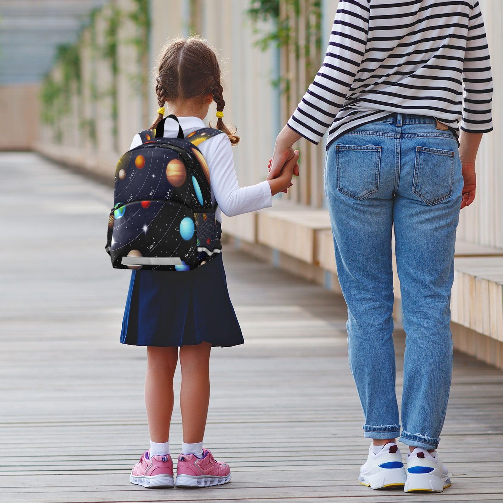 Solar System Planet Backpack for Kids - Boys & Girls Toddler Bookbag with Leash, Preschool & Kindergarten School Bag, Elementary Daypack for Travel, Nursery & Primary Students - Perfect for School, Daycare & Outdoor Adventures