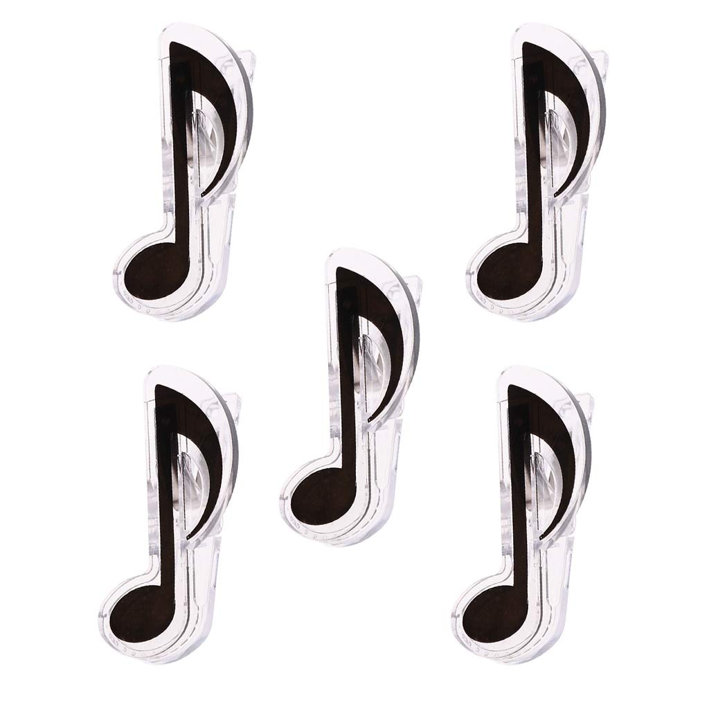 5-Piece Plastic Guitar Music Note Clip Holder - Black Book Page & Stand Accessory for Musicians | Perfect for Sheet Music Organization During Practice & Performances