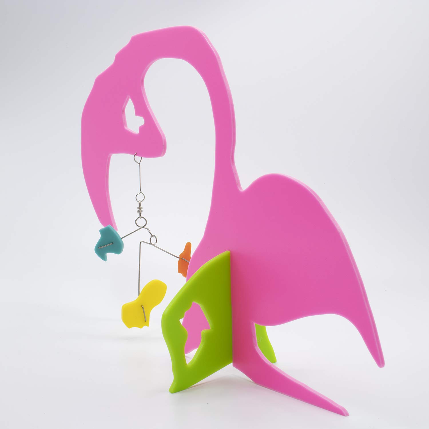 Abstract Modern Art Flamingo Bird Sculpture - Cute Animal Home Decor - Midcentury Modern Stabiles - Unique Gift for Art Lovers - Perfect for Living Room, Office, or Garden Decoration