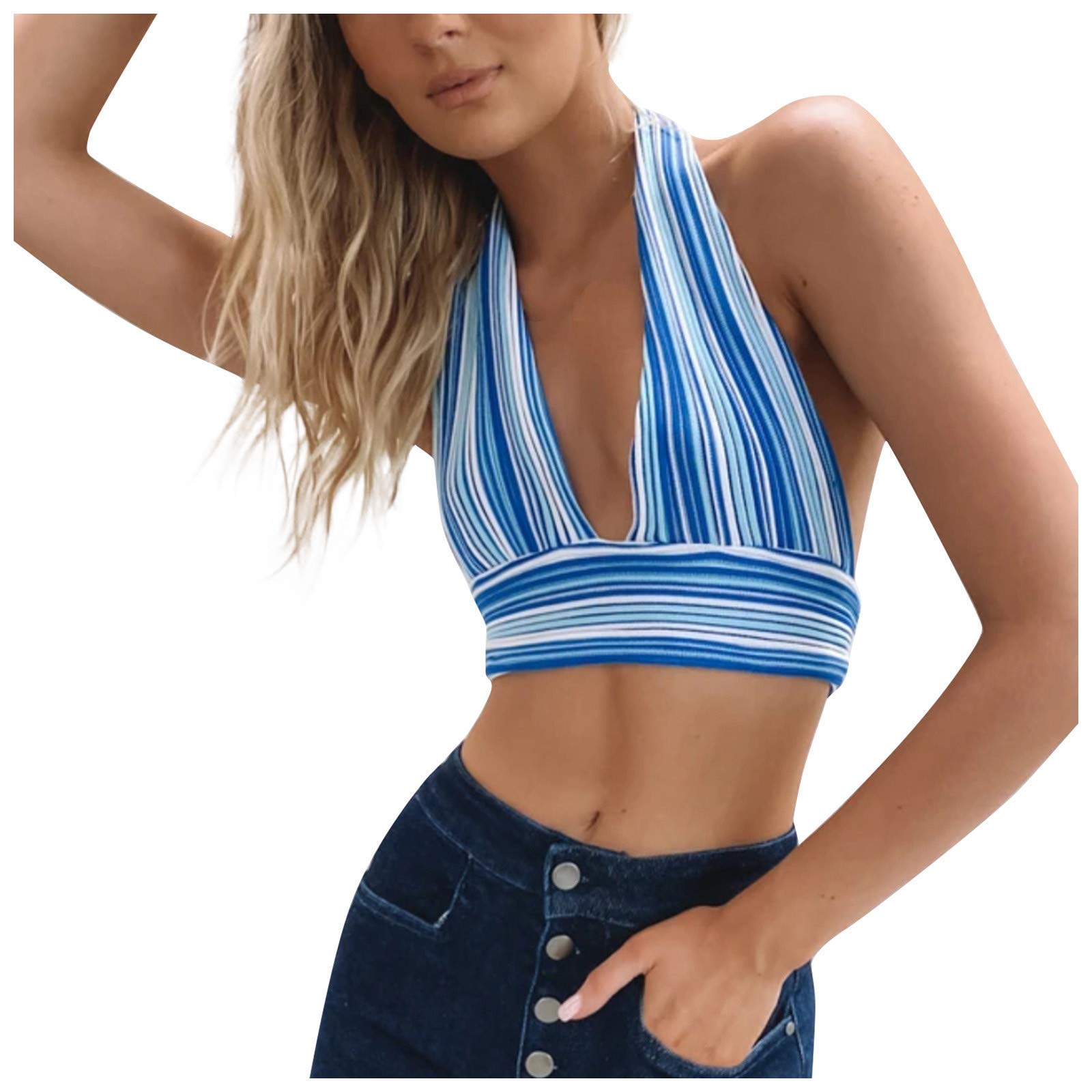 Women's Crisscross Cut Out Vest Halter Wrap Crop Top - Solid Cami Tank Tops for Summer | Sexy Casual Wear for Beach, Party & Night Out