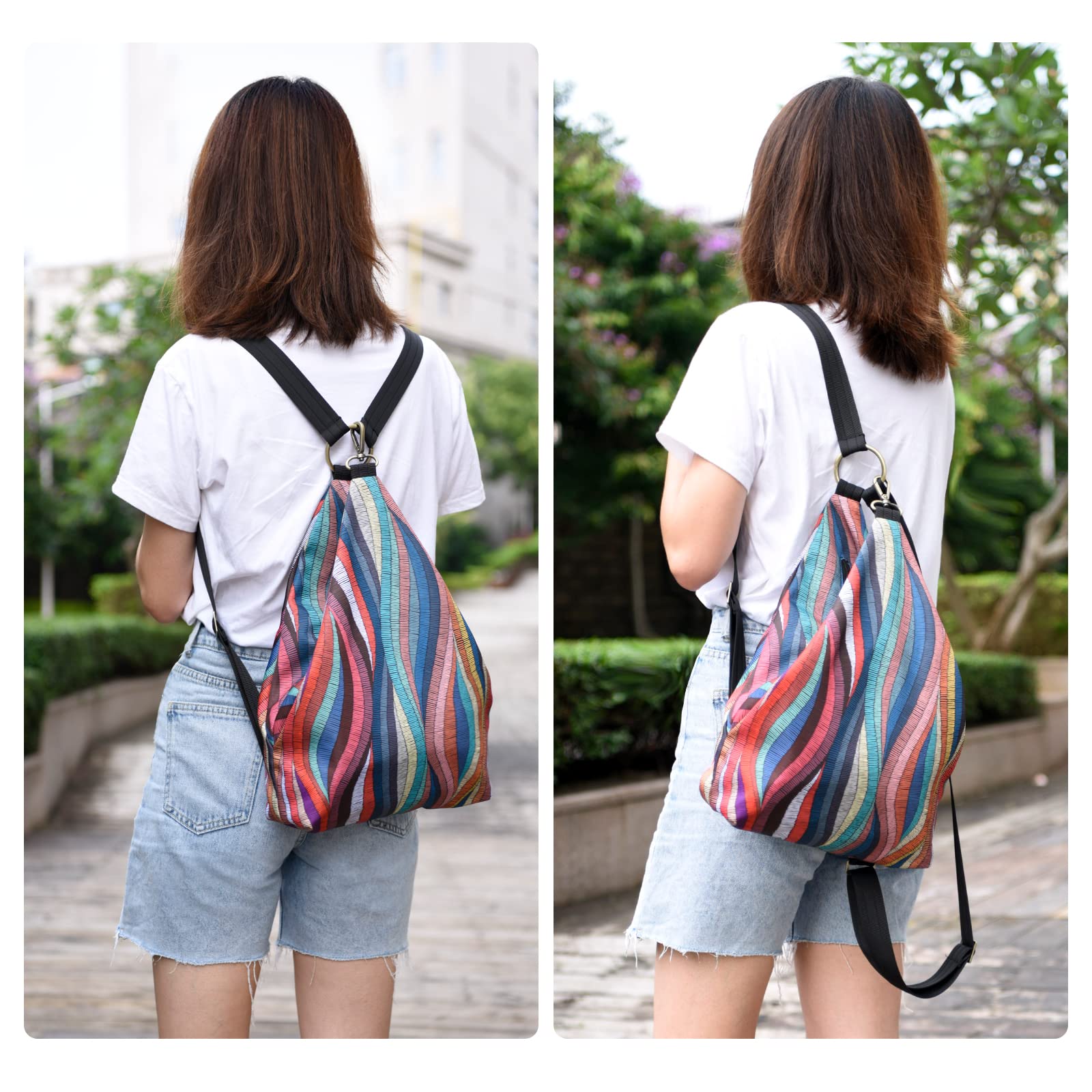 Black Butterfly Premium Bohemian Style Backpack for Women - Fashionable Casual Daypack & Small Purse (Multicolor Plus) - Perfect for Travel, Work, and Everyday Use