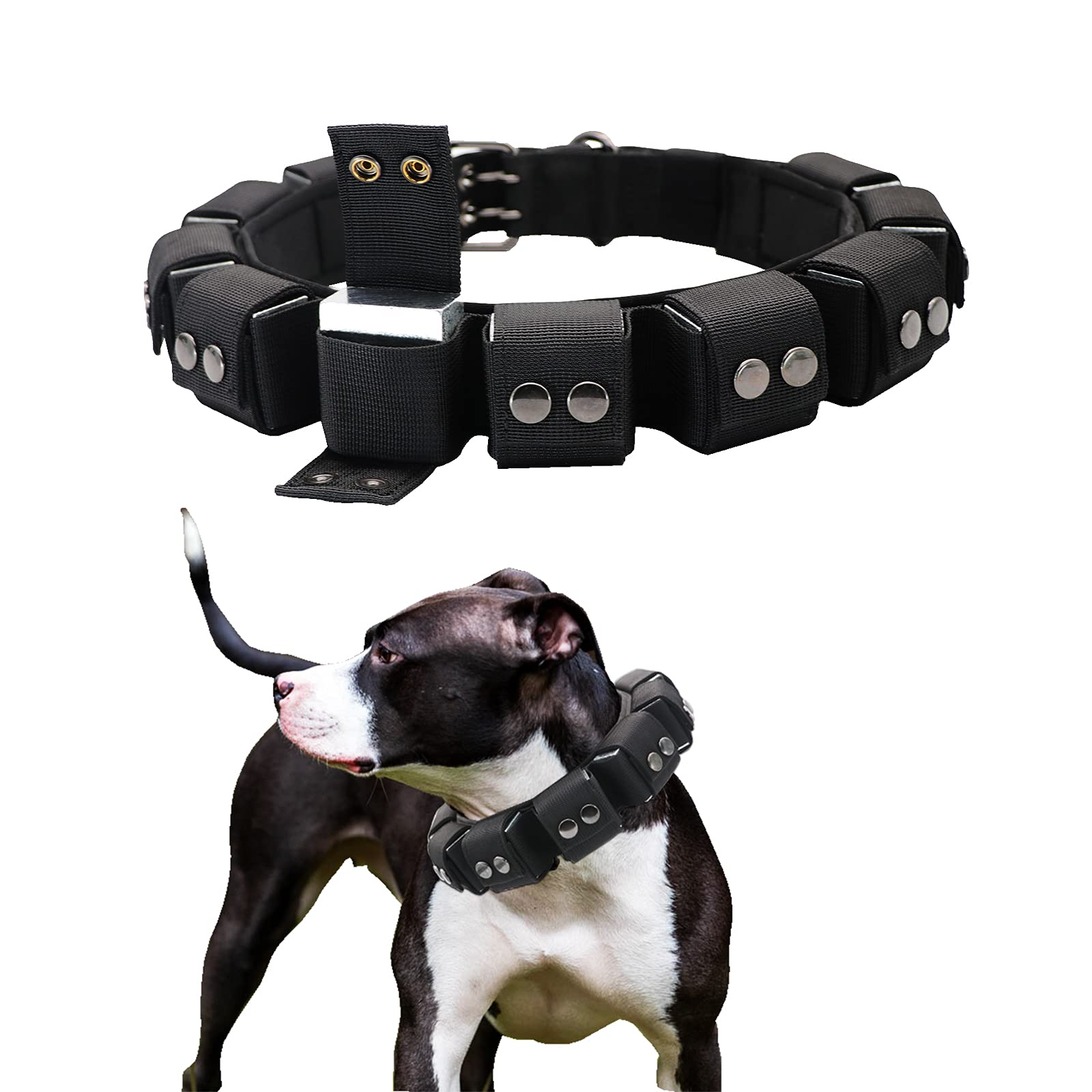 Tactical Weighted Dog Collar for Training & Exercise - Adjustable Free Weights for Small, Medium & Large Dogs | Durable Pet Workout Gear for Walking, Running & Obedience Training