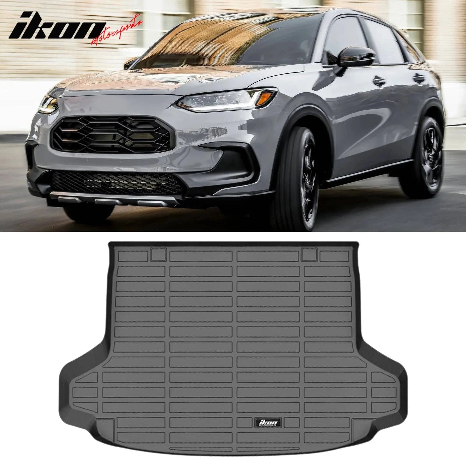 IKON TRUNK MAT for 2023-2024 Honda HR-V | 3D Molded TPE Cargo Liner | Black Custom Fit Rear Trunk Mat | Perfect for Road Trips & Daily Grocery Hauling