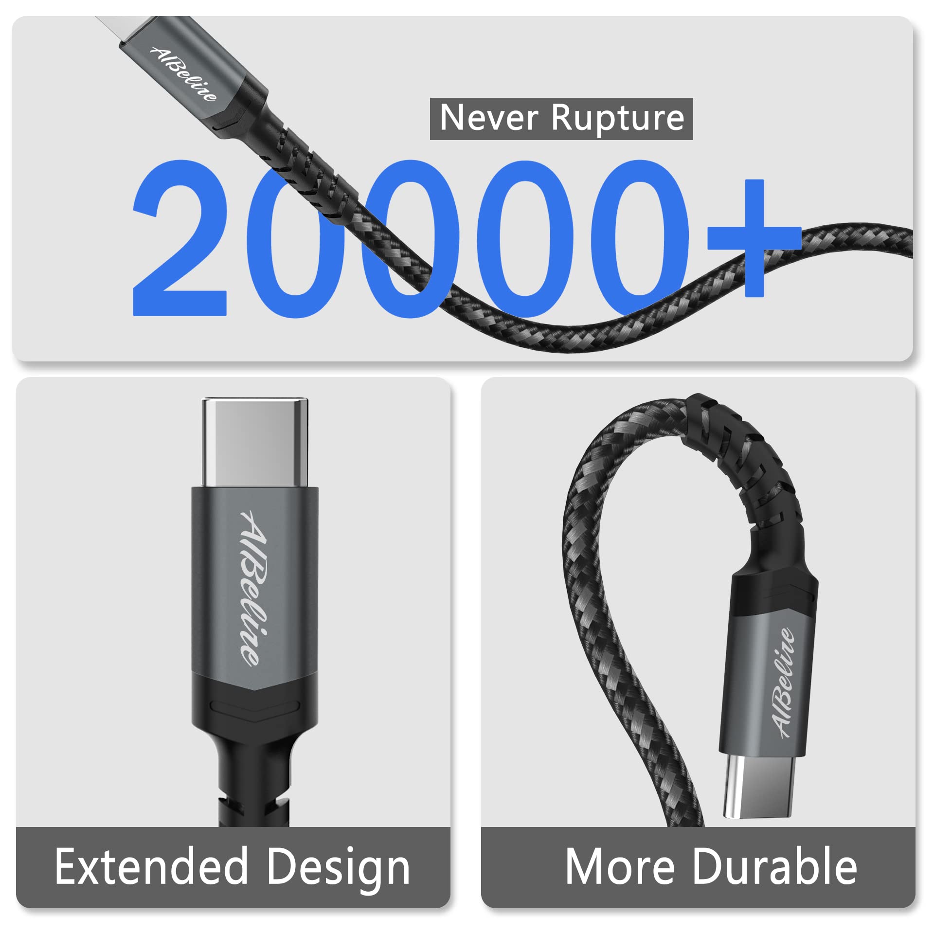 3M Extra Long USB Type C Charger Cable - 10ft Braided Fast Charging Cable for PS5 Controller, Samsung Galaxy S23/S22/S21/S20/S10/S9, Huawei P40/P30, HTC, LG, Moto G7, Sony Xperia, Nintendo Switch - Durable & Tangle-Free for Gaming, Travel & Home Charging