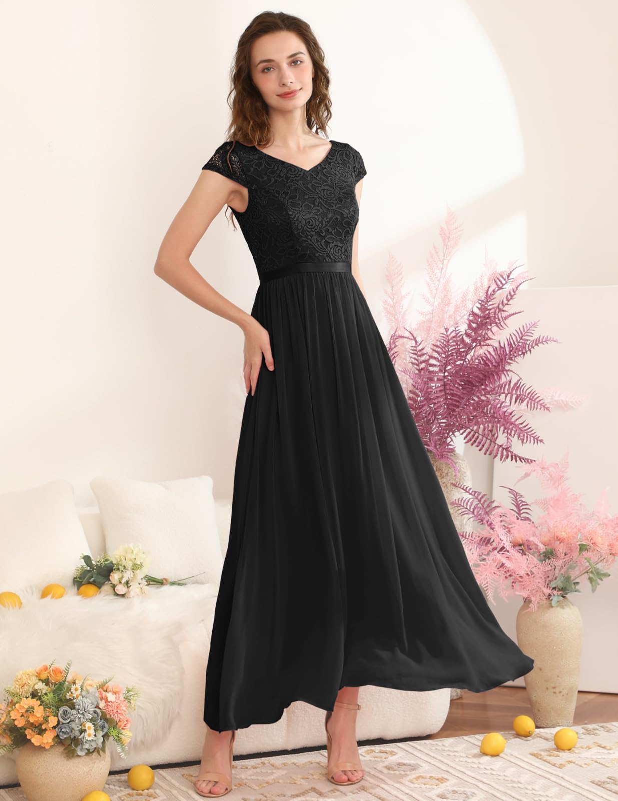 Elegant Long Formal Dresses for Women 2024 - V-Neck Wedding Guest & Bridesmaid Gowns, Fall Homecoming Evening Party Dress, Beach Formal Wear | Perfect for Weddings, Proms, Galas & Special Occasions