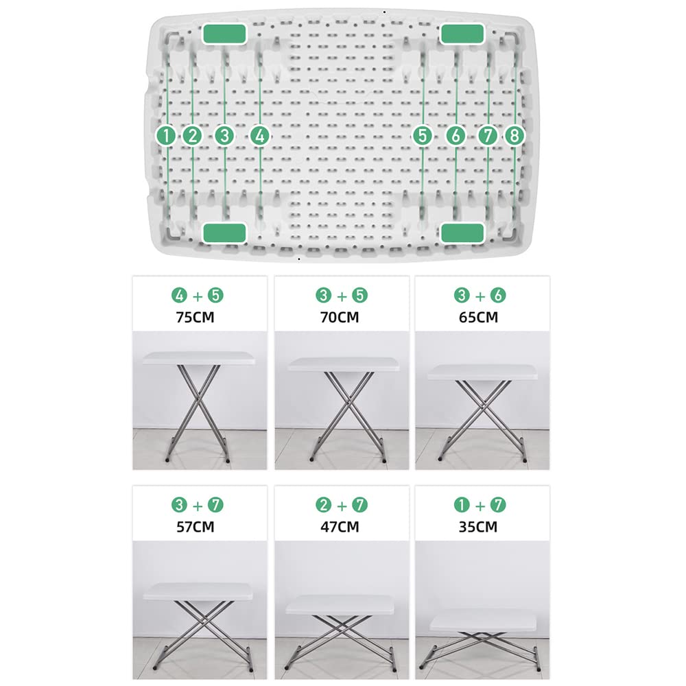 Adjustable Folding TV Tray Table - Portable Laptop Desk with Anti-Skid Feet for Eating, Working & Relaxing - Perfect for Bed, Sofa, Office & Small Spaces - Sturdy & Lightweight Design for Dining, Studying or Watching TV