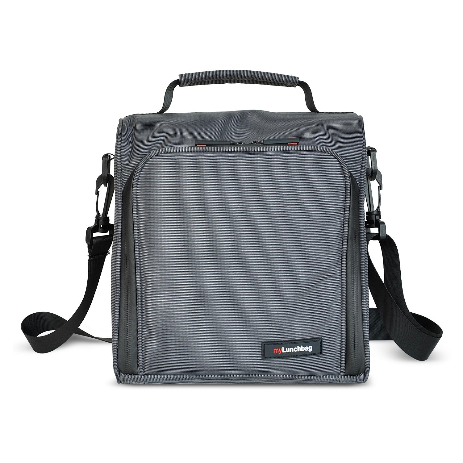 Premium Grey Insulated Lunch Bag with 0.37L + 0.64L Glass Containers - Leakproof Bento Box for Office, School & Picnic - Eco-Friendly Meal Prep Solution