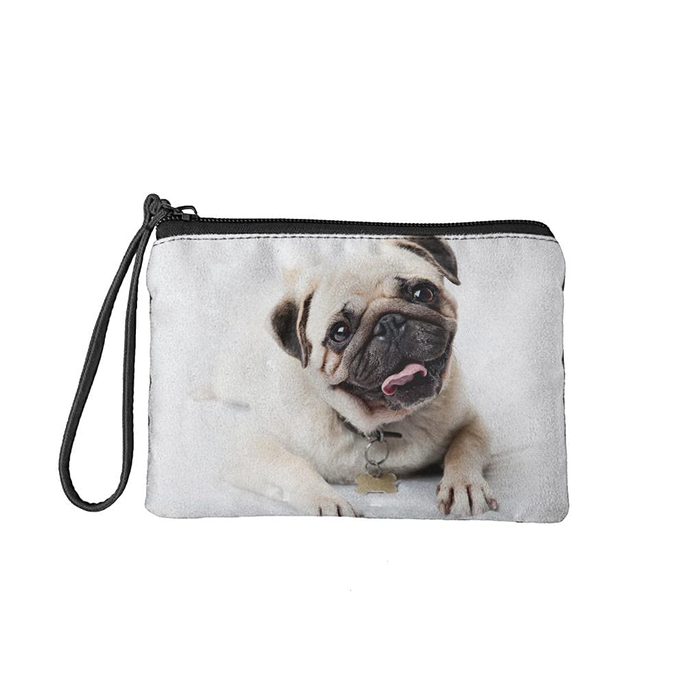 Cute Pug Dog Print Makeup Bag for Women & Girls - Small Cosmetic Pouch, Travel Toiletry Bag, School Pencil Case - Perfect for Teens, Bathroom Organization & Gift Giving