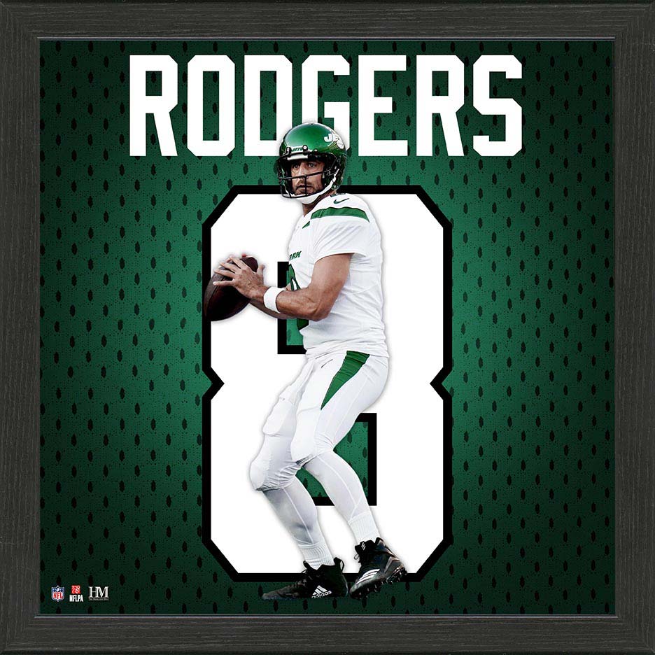Aaron Rodgers Impact Jersey Frame - Premium Display Case for Football Memorabilia - Perfect for Fan Cave, Man Cave, or Sports Room Decor