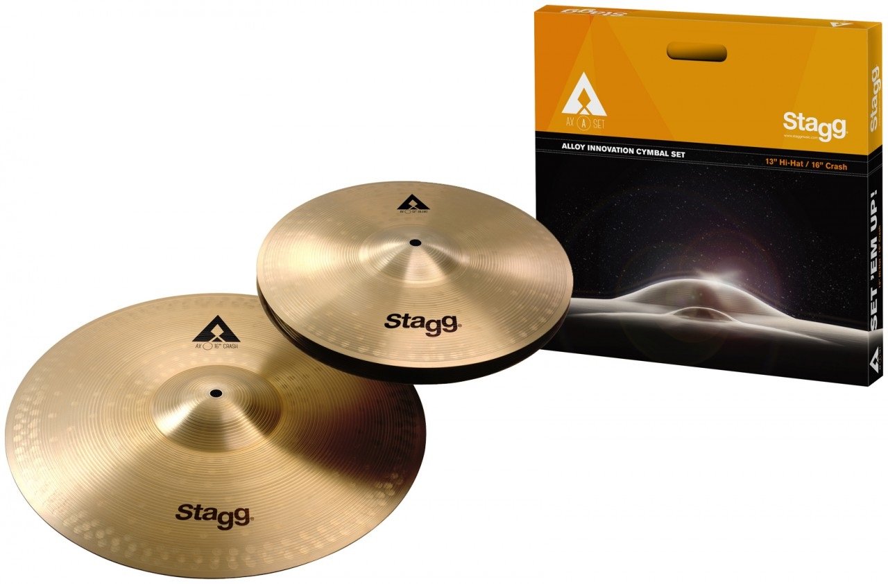 Stagg AXA SET Hi-Hat & Crash Cymbal Stand Set for Drummers - Professional Cymbal Pack for Live Performances & Studio Recording