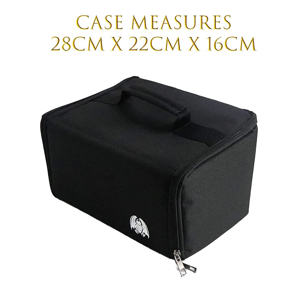 Durable Miniature Carrying Case with Foam Slots - Perfect for 28mm D&D Miniatures Storage | 4-Tray Organizer with Secure Carry Handle | Ideal for Tabletop Gaming, Warhammer, and RPG Accessories