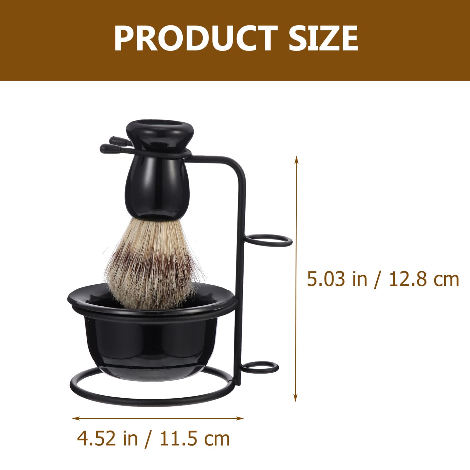 Premium Metal Shaving Brush Holder & Stand - Durable Beard Grooming Kit for Men with Convenient Shaving Mug & Mixing Bowl | Perfect for Home Barbershop, Travel & Gift for Men