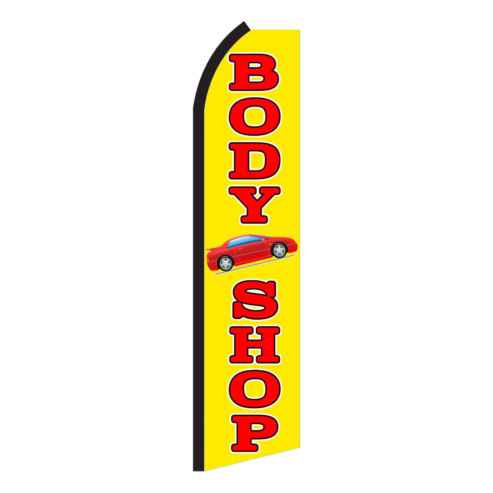NEOPlex Body Shop Car Swooper Flag - Durable Car Flag for Sports, Parades & Tailgating - Show Your Team Spirit on the Road
