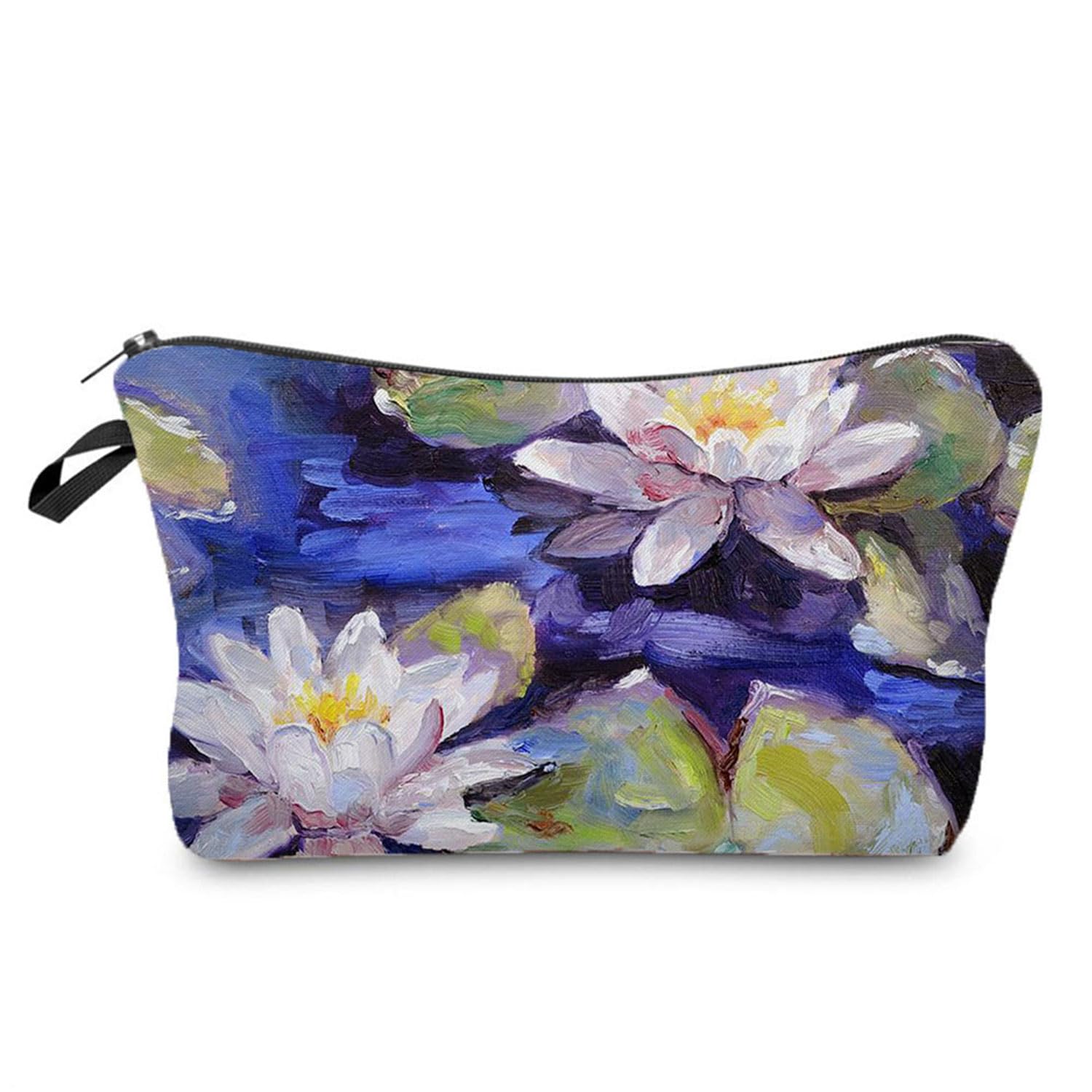 Vintage Floral Makeup Bag - Small Cosmetic Organizer for Travel & Gifts