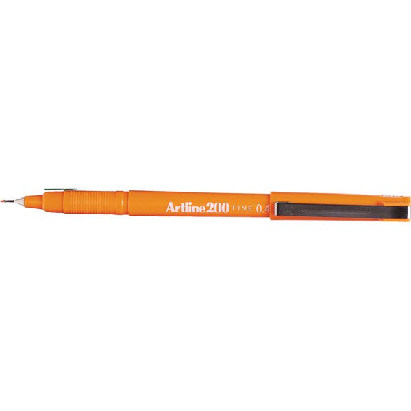 Artline 200 Fineliner Pen Set - 0.4mm Fine Tip Orange Markers (12-Pack) for Sketching, Journaling, Bullet Notes & Office Work