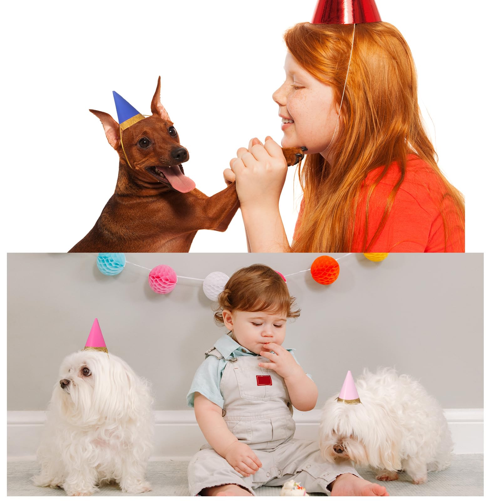 Panitay 40 Pcs Colorful Mini Party Hats for Stuffed Animals - Tiny Paper Cone Birthday Hats for Plush Toys, Dolls & Small Pets - Perfect for Birthday Parties, Baby Showers & Photo Props
