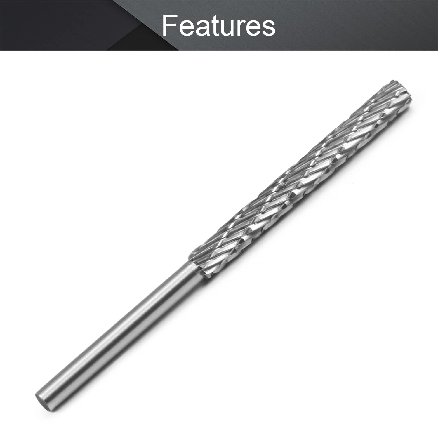 Utoolmart HSS Rotary Files - 3mm Shank Double Cut Cylinder Burr Set, 4mm Diameter for Wood, Soft Metal & Model Engineering - Perfect for Die Grinder, Carving, Polishing & DIY Projects (1 Piece)