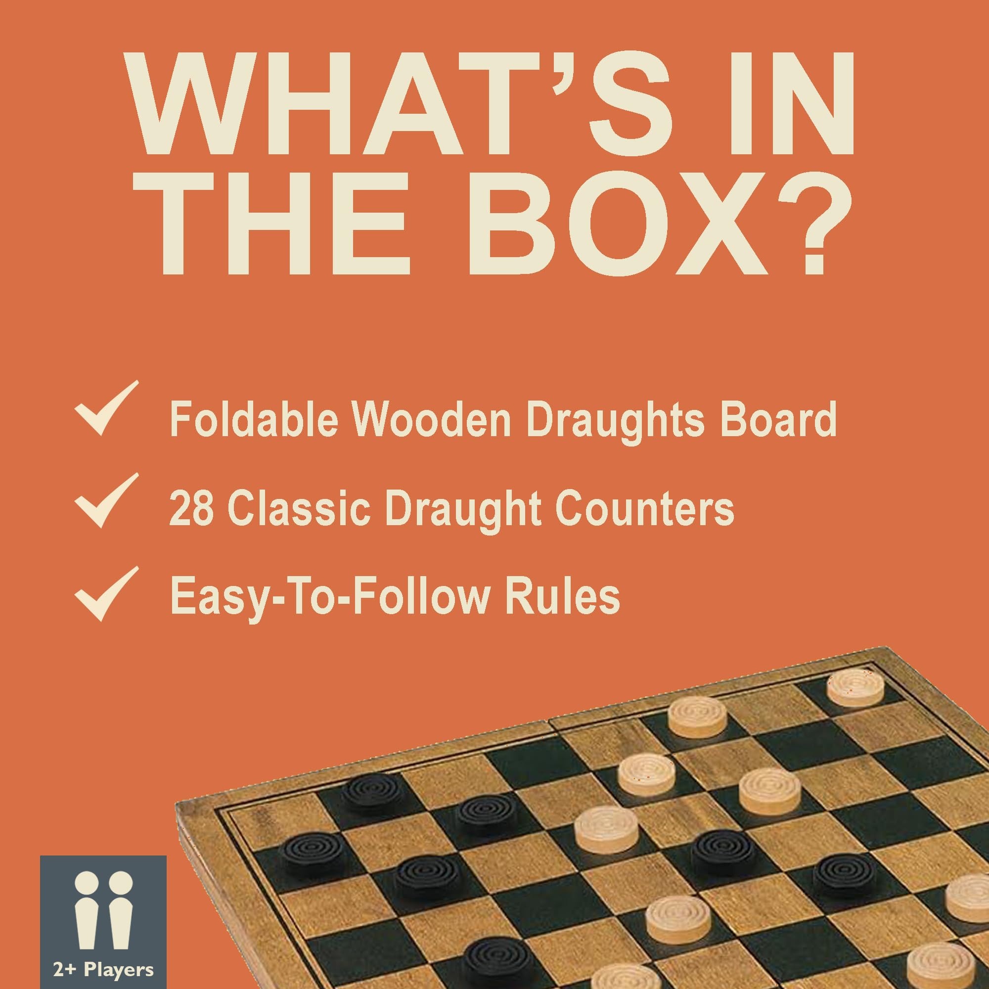 Premium Wooden Draughts Game Set by Professor Puzzle - Classic Board Game for Family Game Nights, Parties & Indoor Entertainment