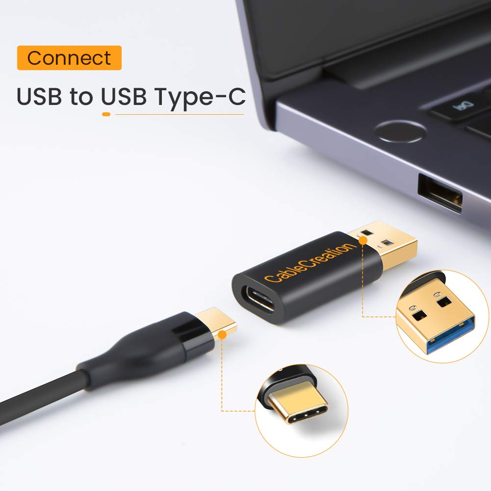 CableCreation 3-Pack USB C Female to USB Male Adapter - USB 3.1 5Gbps Type C to A Converter for Laptops, MacBook, Logitech StreamCam, VR Headsets - Fast Charging & Data Transfer for Phones, Tablets, Gaming Devices