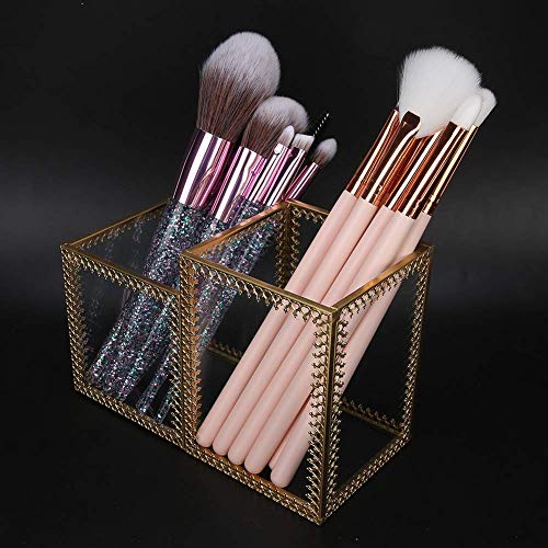 A K Homes - Durable Nail Brush Storage Box with Moisture-Proof & Dust-Proof Design, 2-Compartment Organizer for Nail Tools - Perfect for College Dorm, Home Salon & Travel Makeup Kit Organization