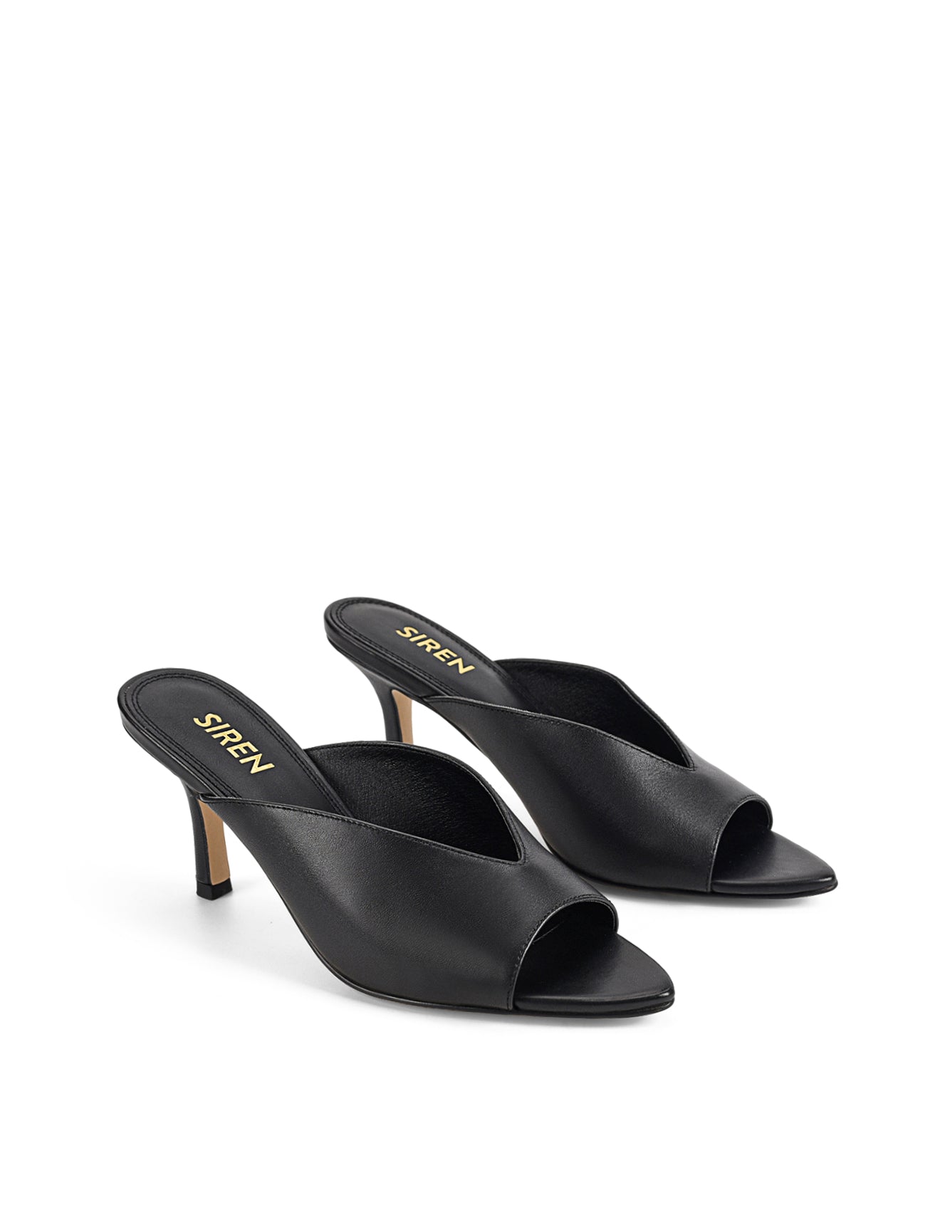 Black Leather Pointed Toe Mules for Women - Comfortable Slip-On Loafers for Office, Casual Outfits & Everyday Wear