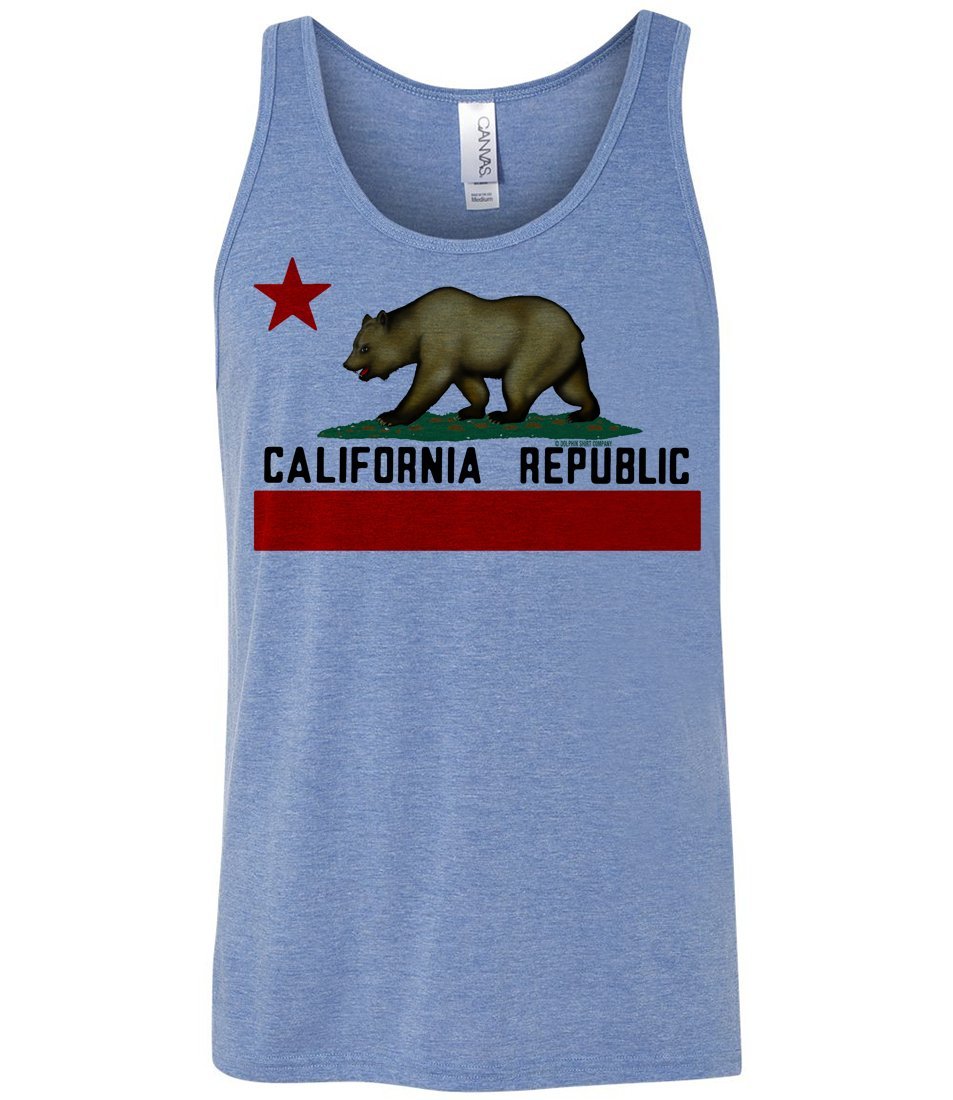 California Republic Flag Dolphin Shirt Co Triblend Tank Top - Breathable & Stylish for Beach, Summer Outfits & Casual Wear