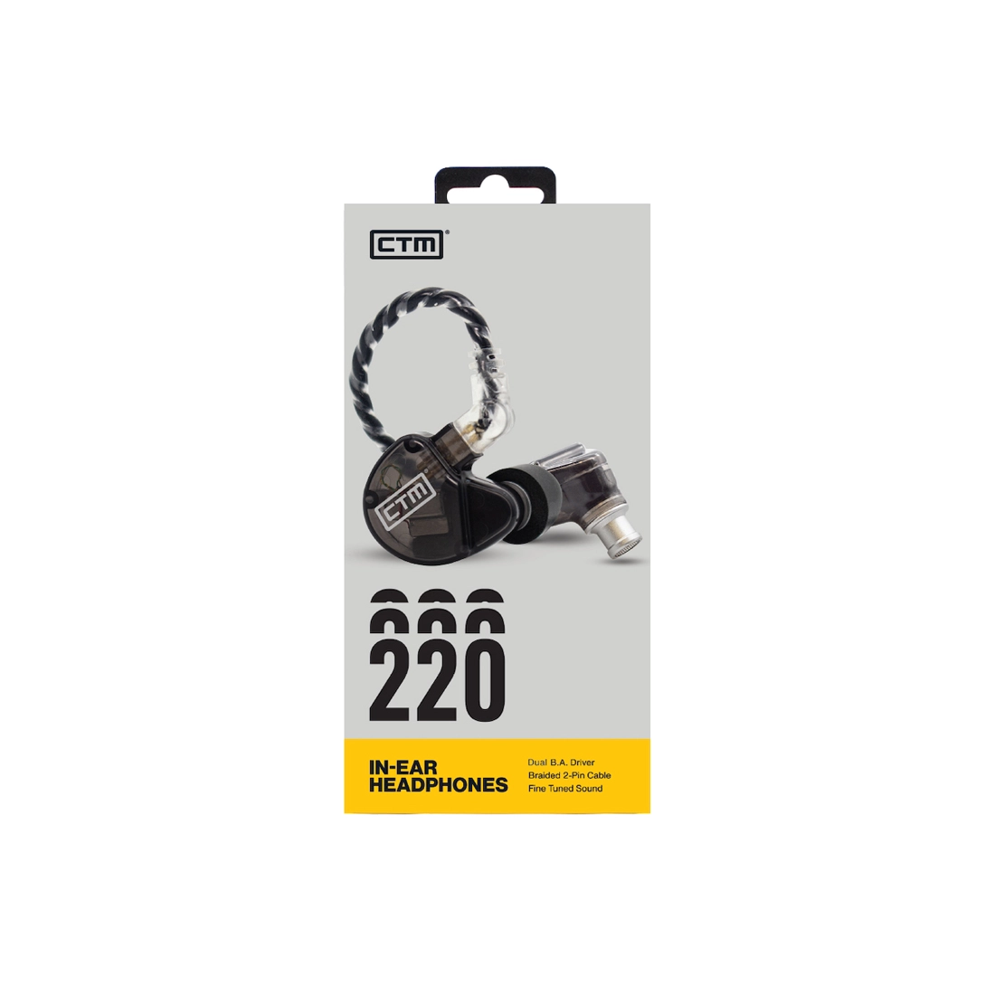 CTM CE220 Dual Driver In-Ear Monitor Headphones - High Fidelity Sound for Musicians, Audiophiles & Gaming - Perfect for Live Performances, Studio Recording & Travel