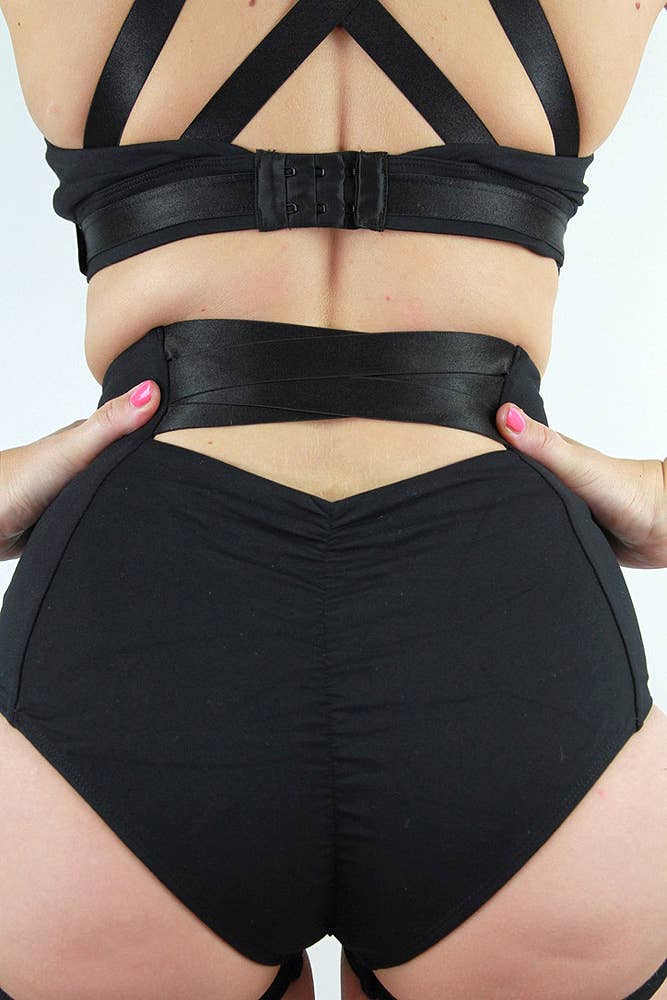 Hamilton Super High Waist Garter Shorts for Women - Sexy Black Shapewear | Perfect for Weddings, Date Nights & Special Occasions