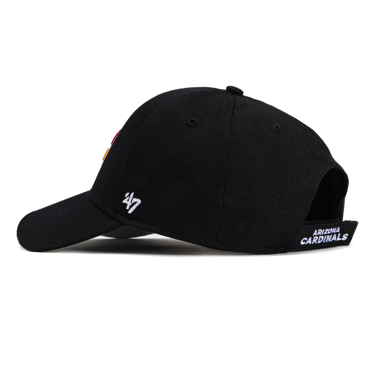 47 Brand Arizona Cardinals MVP Adjustable Velcro Hat - Black | Officially Licensed NFL Hat for Men & Women | Perfect for Football Games, Tailgating & Fan Gear Collection