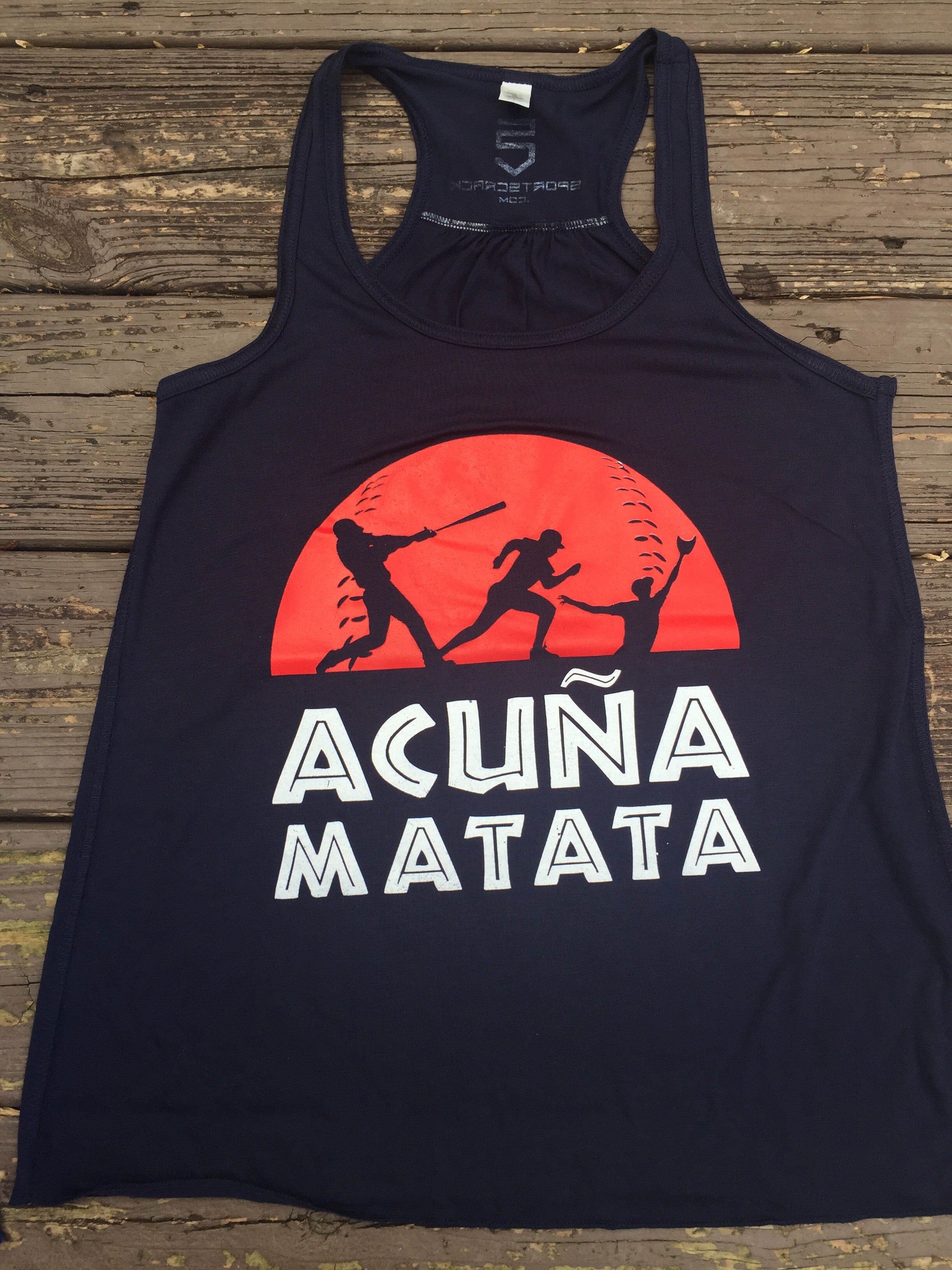 Acuna Matata Women's Racerback Tank Top - Navy Blue Workout Shirt for Yoga, Running & Gym | Comfortable Athletic Wear for Women