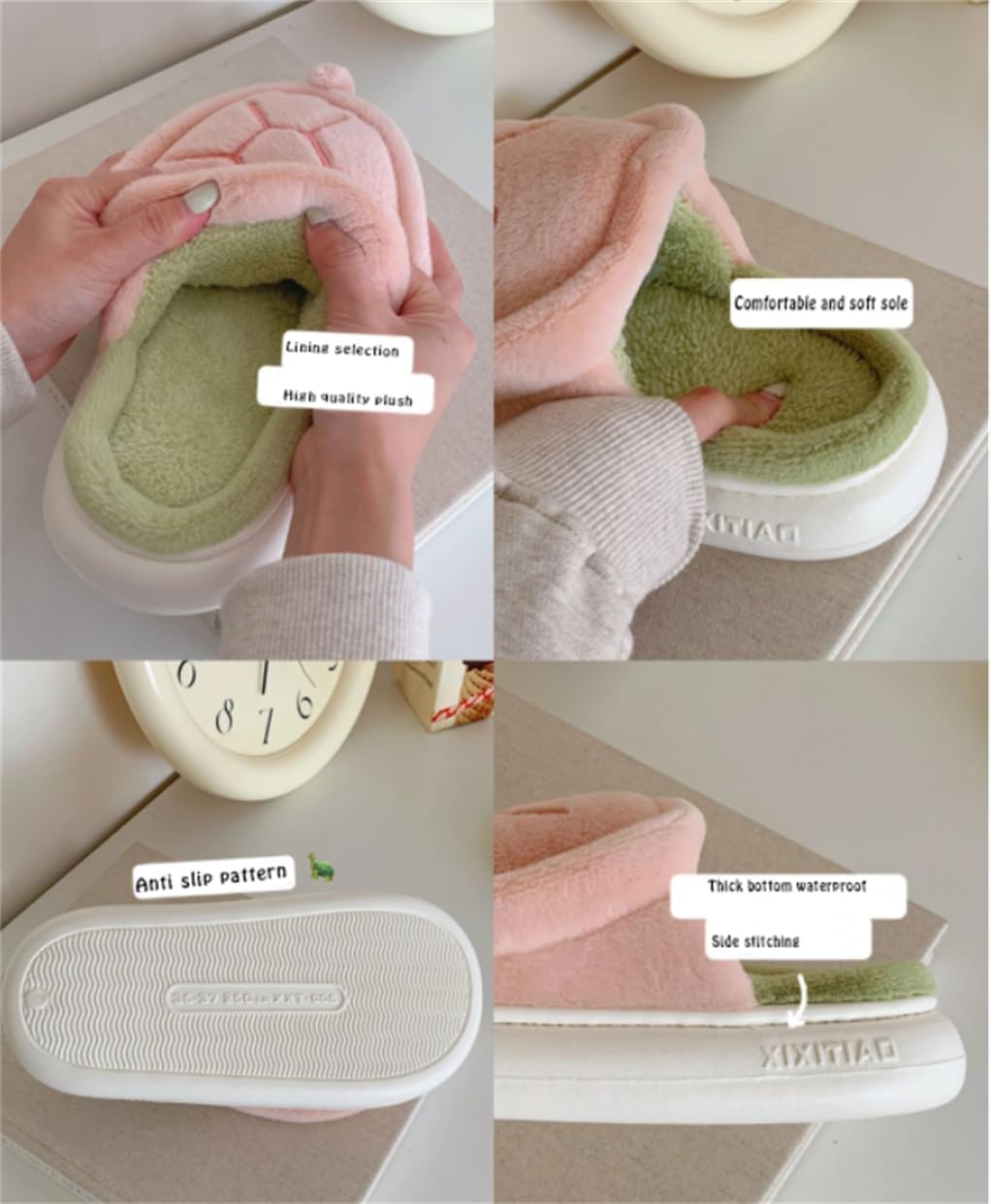 Cute Cartoon Turtle Slippers for Women - Soft, Warm & Comfortable House Slippers with Non-Slip Sole | Perfect for Indoor Lounging, Spa Days & Cozy Home Wear
