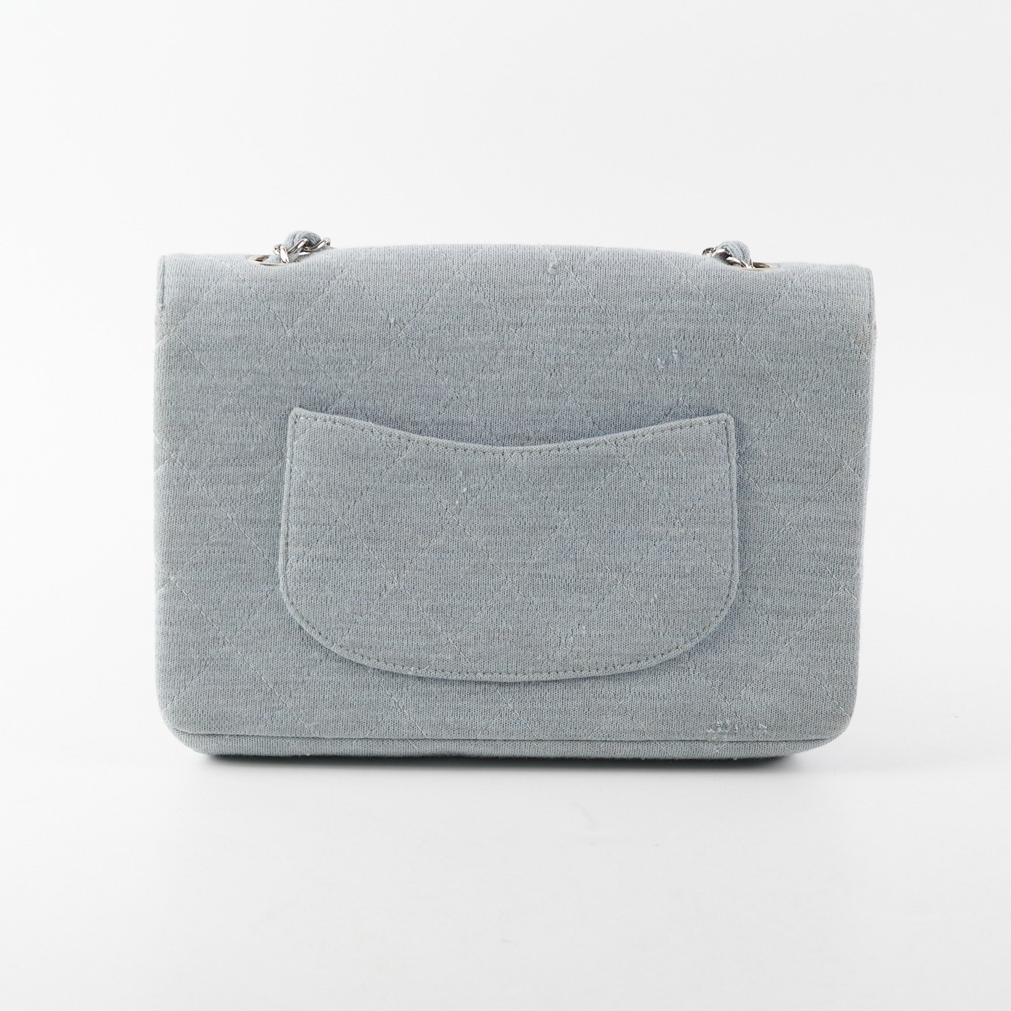 Chanel Timeless Quilted Jersey Shoulder Flap Bag in Blue | Luxury Designer Crossbody Purse for Women | Perfect for Evening Events & Daily Use