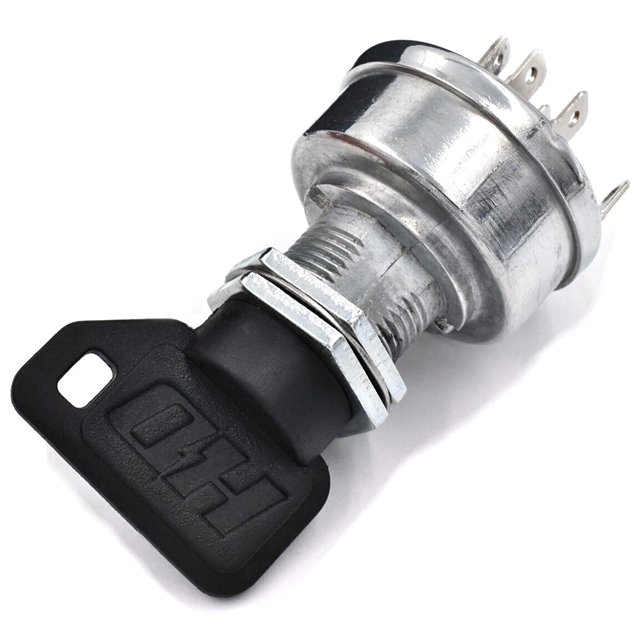 HD Switch AM136681 AM120819 Ignition Switch Module with Replaceable Ignition & 2 Umbrella Keys Compatible with John Deere 415 425 445 455 Tractor Models (Serial Number 0-70,000) - Includes 2 Standard Keys for Easy Replacement & Maintenance - Perfect for Farm Equipment Repair & Tractor Ignition System Upgrades