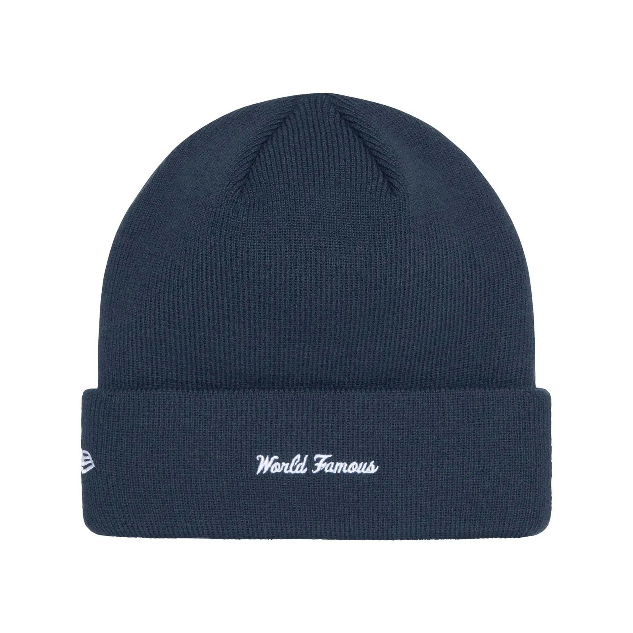 Supreme New Era Box Logo Beanie - Navy Blue Winter Hat for Men & Women - FW24 Collection - Perfect for Cold Weather & Streetwear Fashion