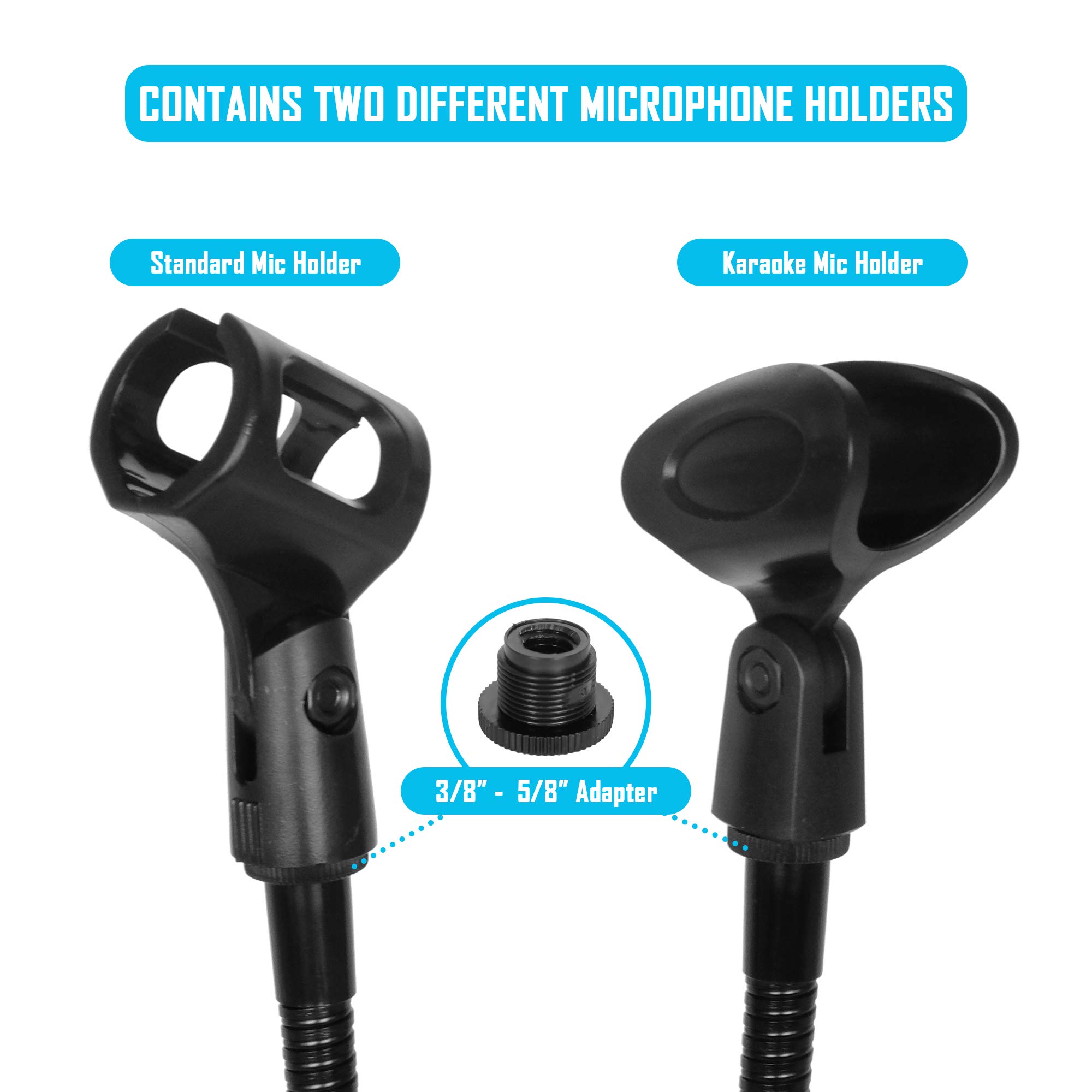 Adjustable Desk Mount Gooseneck Microphone Stand with Screw-in Clamp for Tables & Podiums - Perfect for Podcasting, Streaming, and Conference Room Setups (13