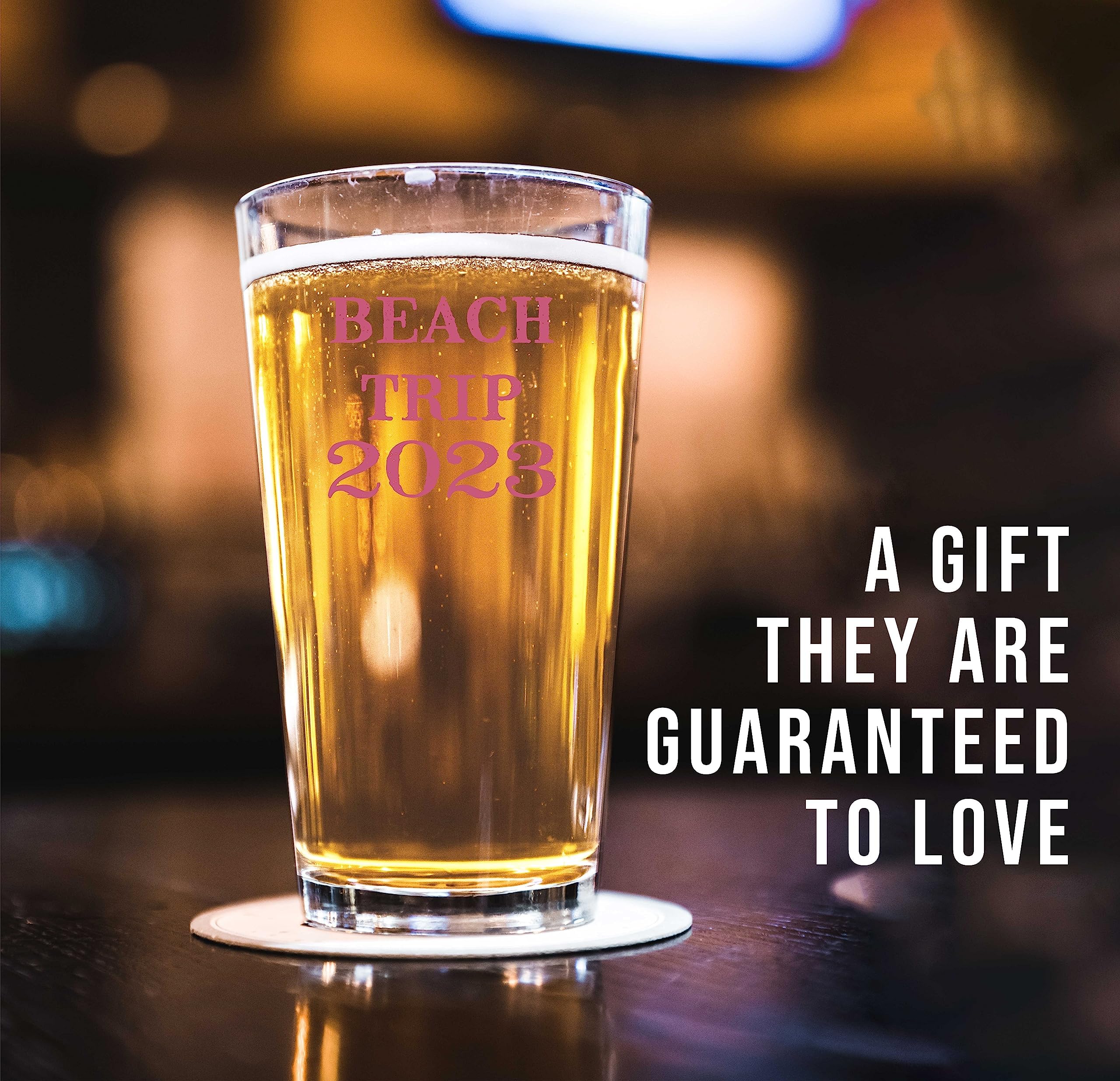 Custom 16oz Pint Beer Glass with Personalized Text - Unique Christmas, Birthday Gifts for Men & Dad - Perfect for Home Bars, Parties & Father's Day Celebrations