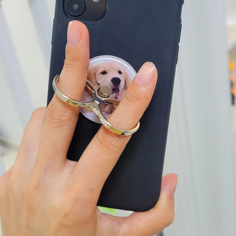 3 Pcs Phone Ring Holder - 360° Rotatable Phone Grip Stand with Strong Adhesive for iPhone, Samsung & Most Smartphones | Perfect for Watching Videos, Taking Selfies & Secure One-Hand Use (Dog Design)