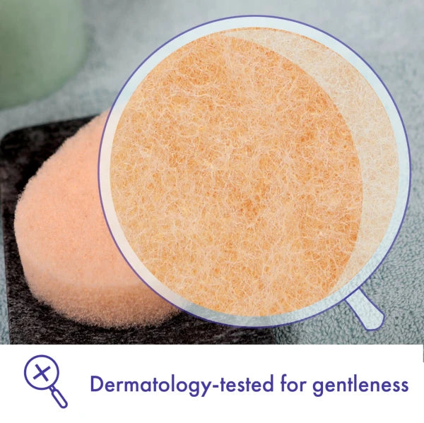 Buf Puf Gentle Exfoliating Facial Sponge for Sensitive Skin - Soft Cleansing Puff for Daily Face Wash & Makeup Removal - Perfect for Acne-Prone and Dry Skin Care Routine