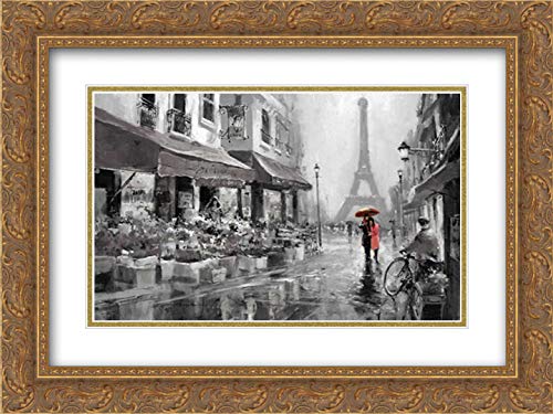 Gold Ornate Wood Frame with Double Matting