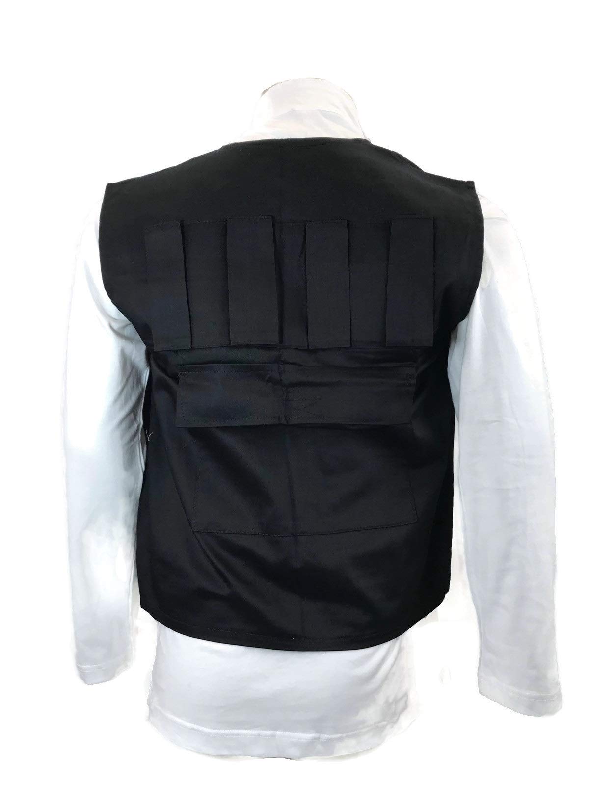Star Wars Han Solo ANH Costume - Black Vest & White Long Sleeve Shirt Set for Cosplay, Halloween & Movie Reenactments