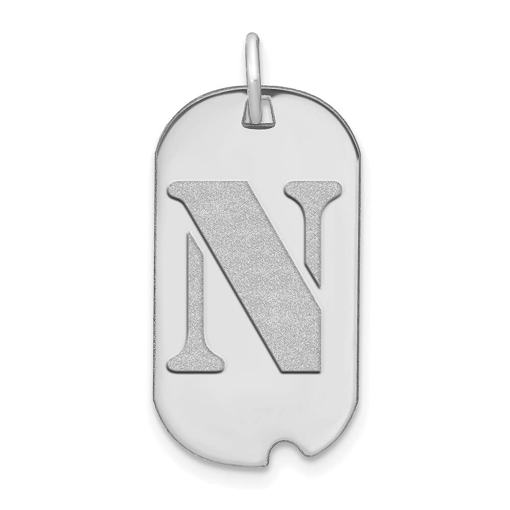 14K Gold Polished Alphabet Initial Dog Tag Pendant Necklace - Personalized Name Letter Jewelry for Women - Perfect Gift for Birthday, Anniversary & Everyday Wear