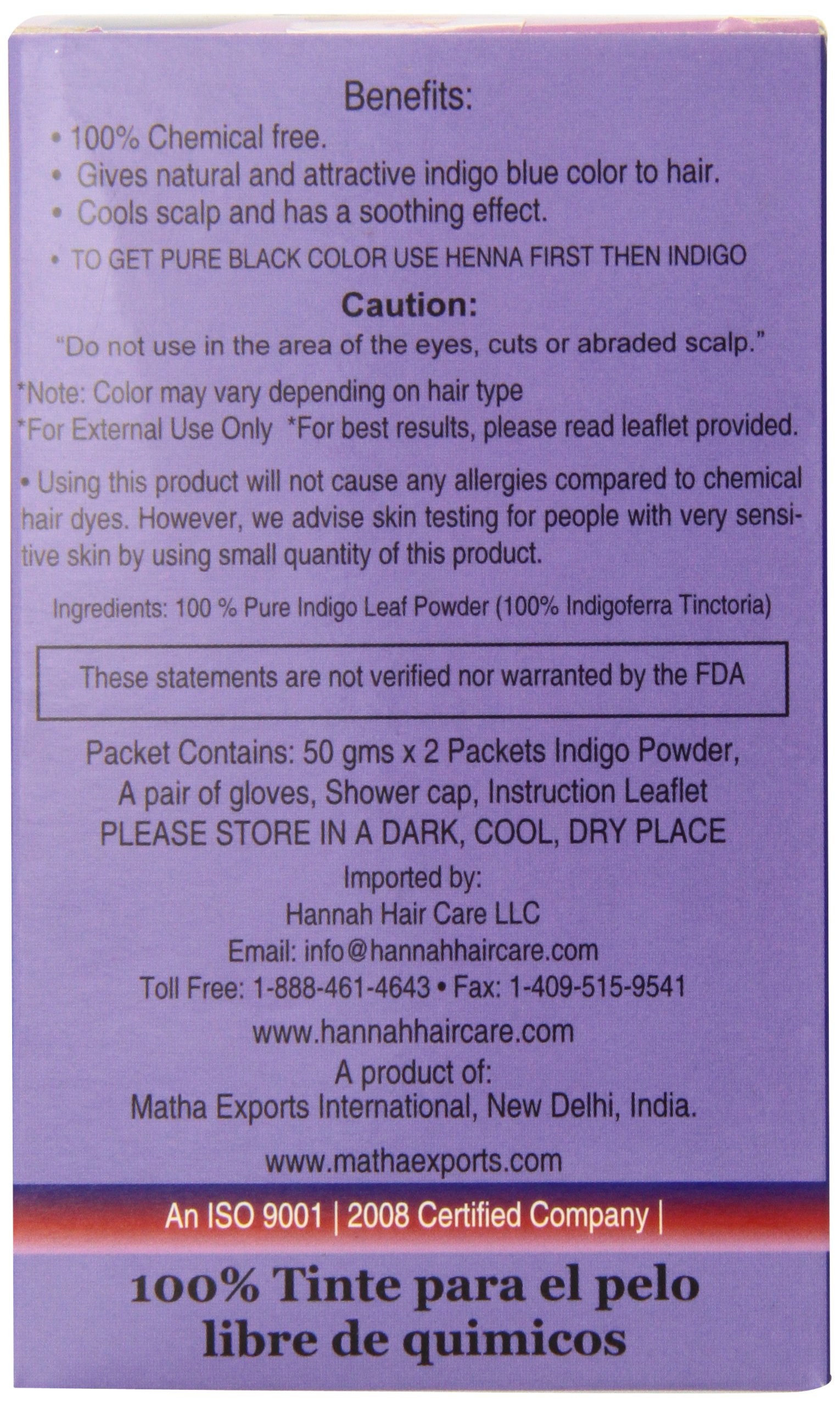 100% Pure Natural Indigo Powder for Hair Dye - 100g | Chemical-Free, Vegan & Organic Hair Coloring | Perfect for DIY Henna Blends & Gray Coverage