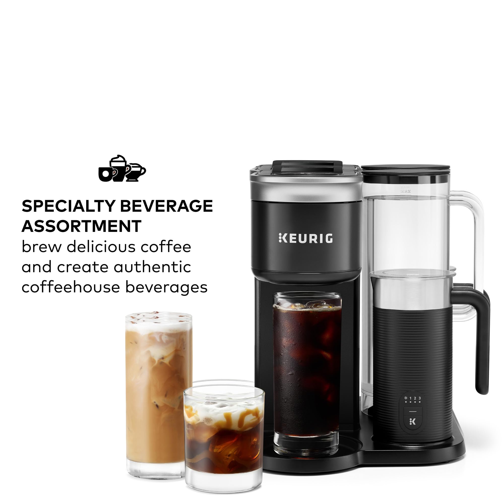 Keurig K-Cafe SMART Single Serve K-Cup Pod Coffee Maker - Latte & Cappuccino Maker, Black | Perfect for Home, Office & Small Spaces | Brews Coffee, Lattes & Iced Drinks