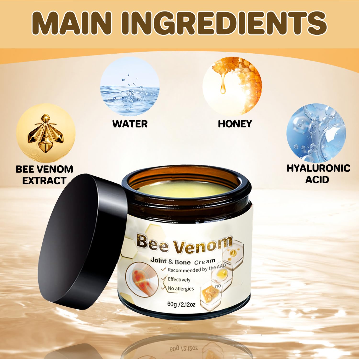 2 PCS Bee Venom Arthritis Cream for Joint Pain Relief – Advanced Formula for Back, Neck, Hands & Foot – Natural Joint Support for Active Lifestyles & Sports Recovery