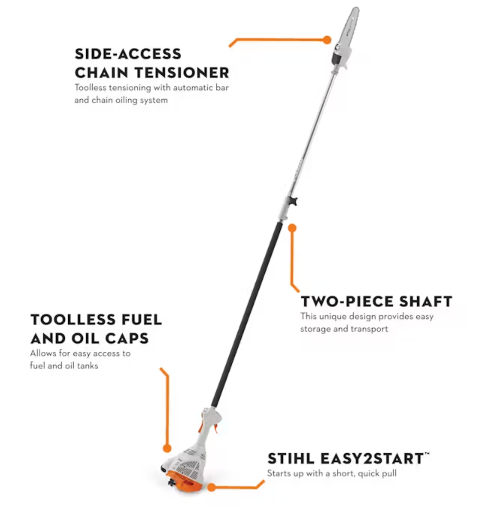 STIHL HT 56 C E Long Reach Pole Pruner with Easy2Start System - Lightweight Gas Powered Tree Trimmer for High Branches - Perfect for Landscaping, Yard Maintenance & Professional Arborist Work