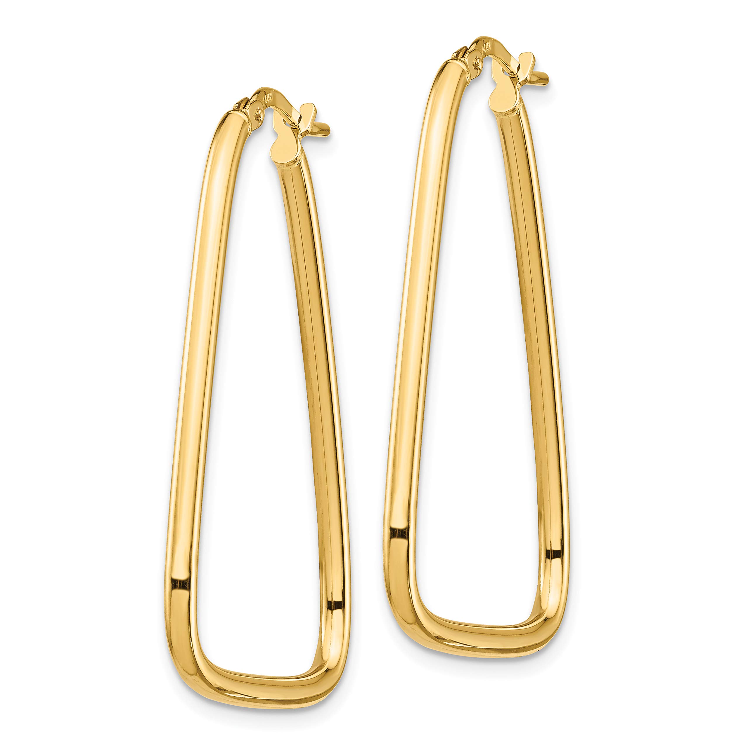 2mm Polished Triangle Dangle Hoop Earrings in Real 14k Gold – Elegant Geometric Jewelry for Women, Perfect for Parties, Weddings & Everyday Wear