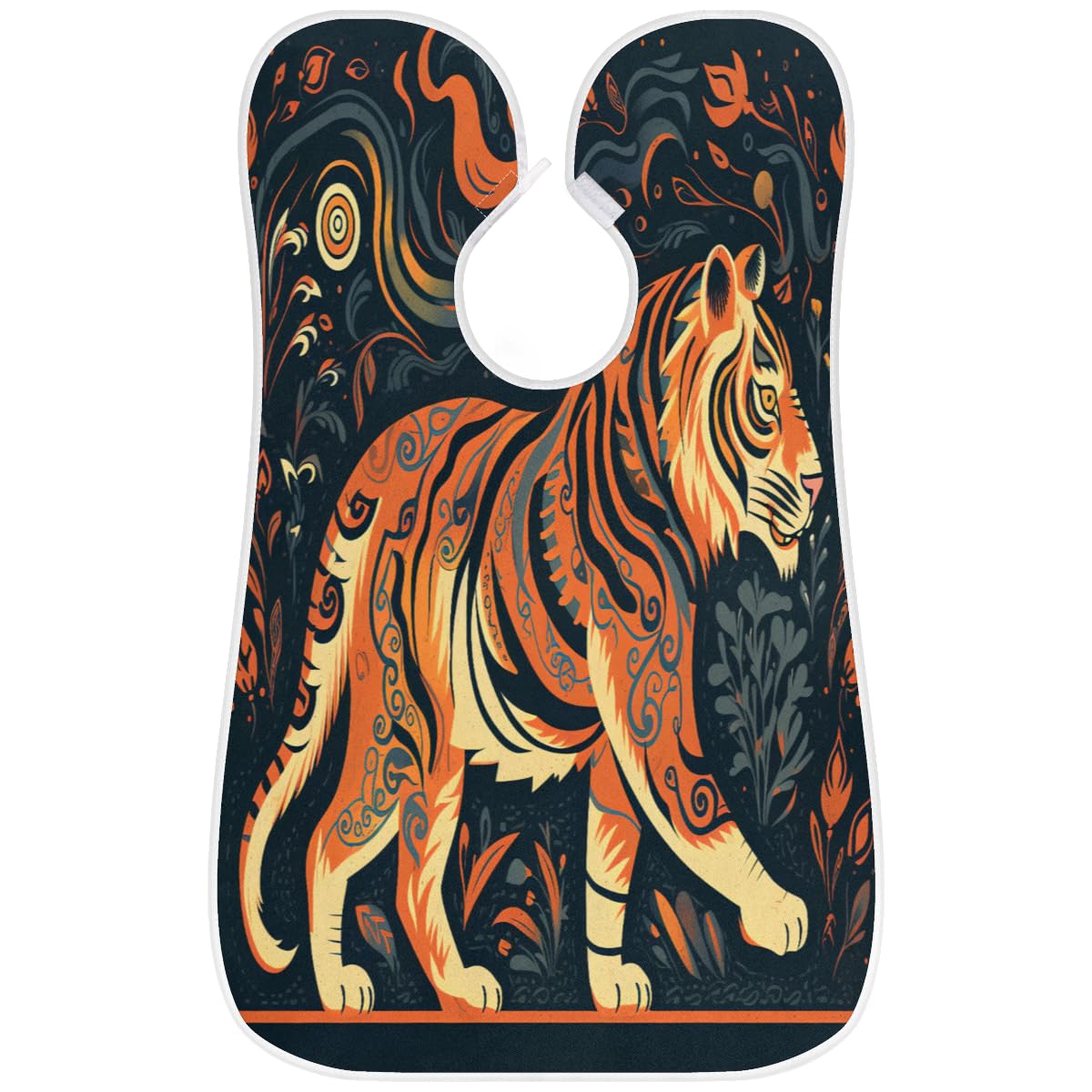 Bohemian Tiger Print Beard Shaving Bib for Men & Women - Waterproof Makeup Hair Dye Apron, Barber Cape for Haircut, Beard Trimming & Styling | Sink Hair Catcher & Grooming Accessory | Perfect Gift for Barbers & Stylists (Great for Home Salon, Barber Shops & DIY Grooming)